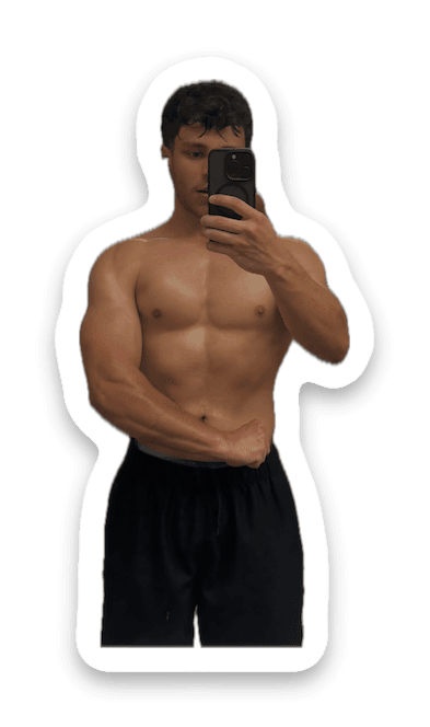 A shirtless gym mirror selfie sticker