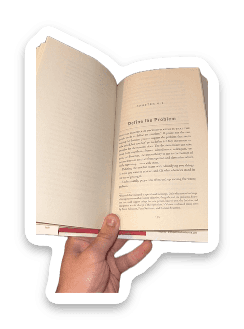 A sticker of an open book